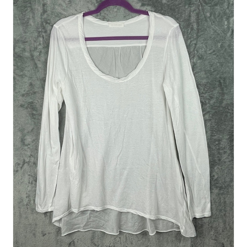 CP Shades shirt size‎ small white cotton silk long sleeve top lightweight beachy